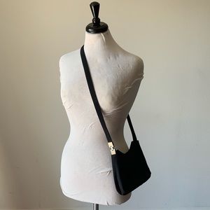 Vintage INC Small Mini Black Nylon Purse Crossbody
